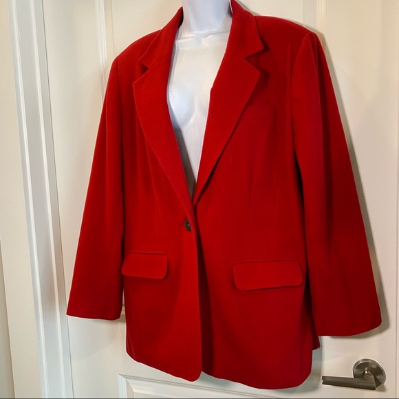 VINTAGE Red Wool Blazer Sports Coat By Sag Harbor - Picture 5 of 13